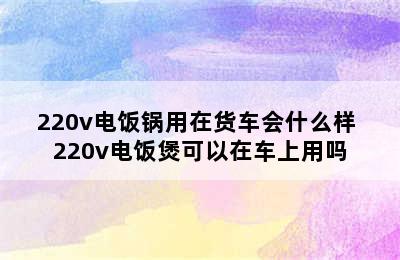 220v电饭锅用在货车会什么样 220v电饭煲可以在车上用吗